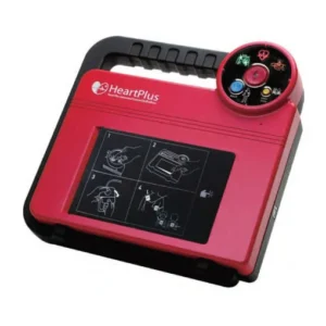 HeartPlus AED, red and black, portable defibrillator, emergency medical device, UAE