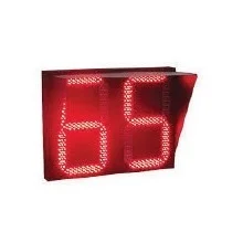 Red LED countdown timer, digital display, traffic control, road safety