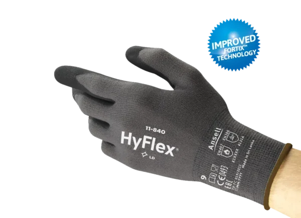 ANSELL HYFLEX 11-840 NITRILE COATED MULTI PURPOSE GLOVES