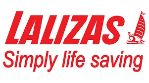 Lalizas logo, red, marine safety equipment, life saving